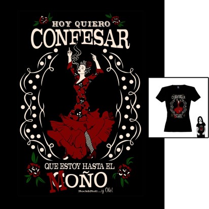 Camiseta La Flamenca para mujer de Manojito de Claveles